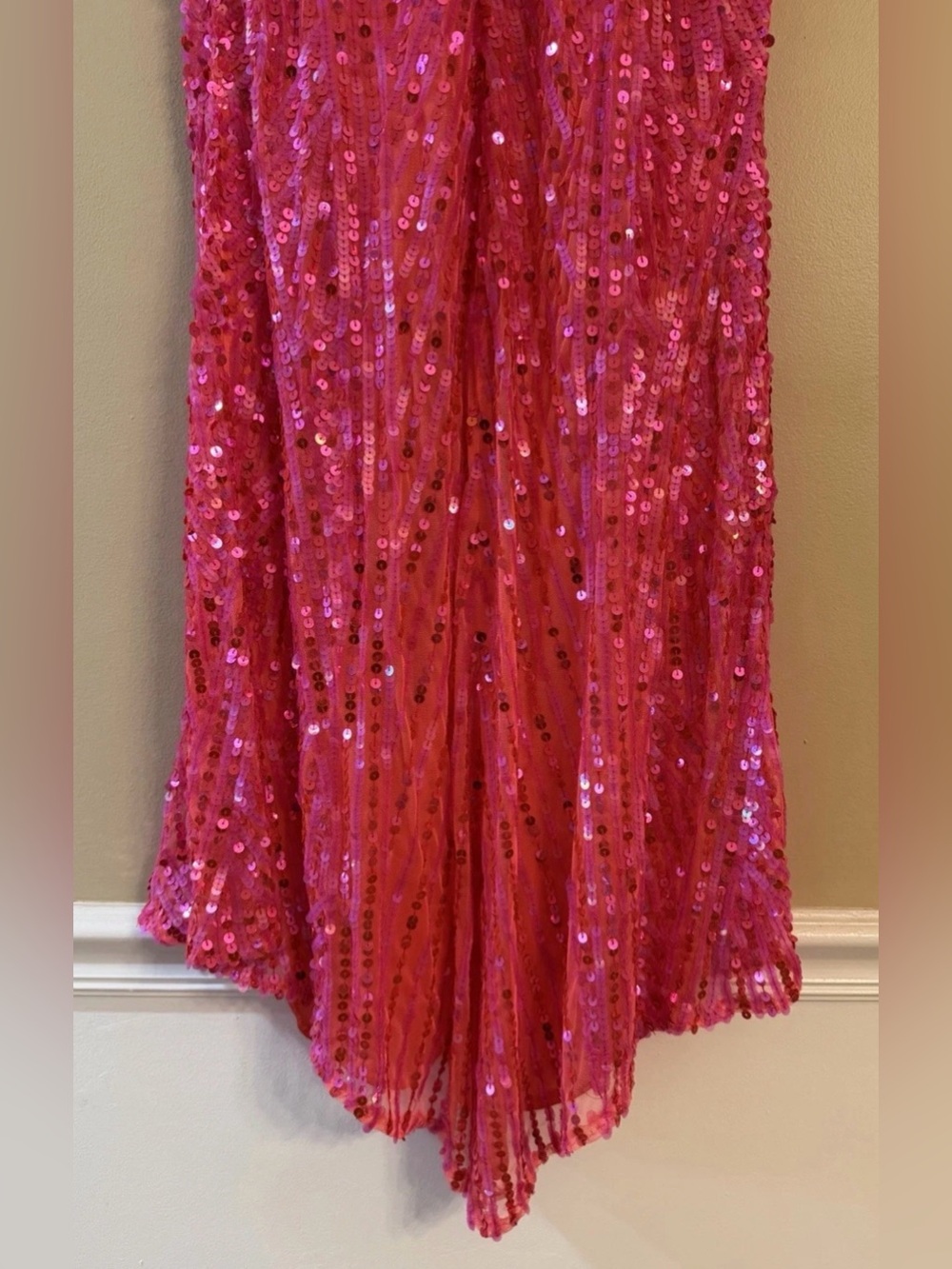 Gorgeous Mac Duggal Sz 4 Pink Sequin Strapless Prom Dress - Picture 3 of 7